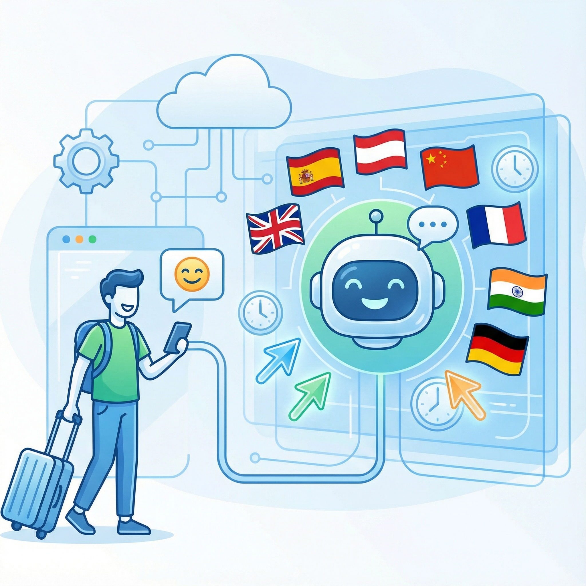 Assistant IA répondant aux clients multilingue